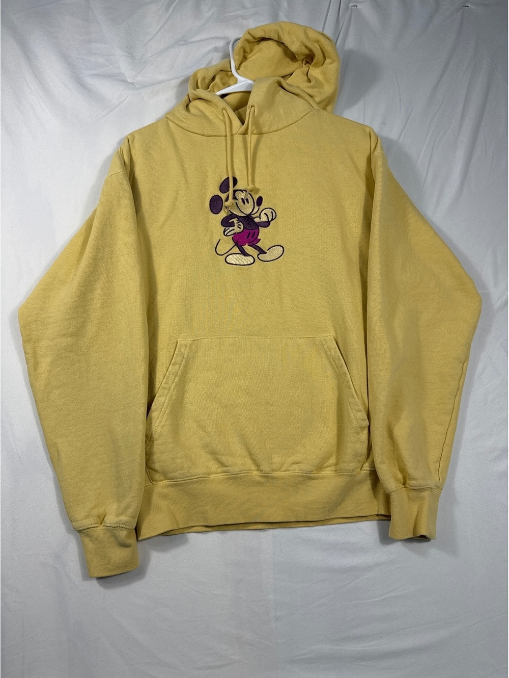Disney Yellow Mickey Mouse Hoodie Sweatshirt Size M